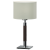 KAMA lampa nocna wykonana z metalu i drewna z tkaninowym abażurem