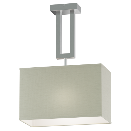 ALASKA lampa sufitowa wykonana z metalu z prostokątnym tkaninowym abażurem