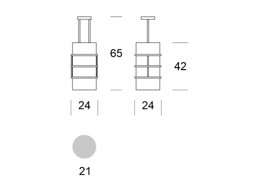 EDGAR BIS wymiary: szerokość 24 cm, wysokość 65 cm