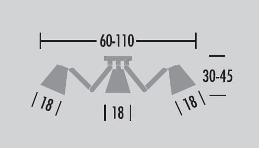 OLA wymiary: szerokośc 60-110 cm, wysokość 30-45 cm