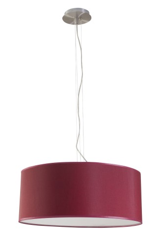 preciosa lampa sufitowa. Korpus metalowy, abażur tkaninowy w kształcie okręgu, wiszący na linkach