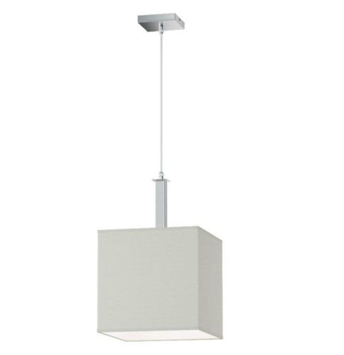 Ves lampa sufitowa wisząca, wykonana z metalu, w komplecie z abażyrem w kształcie kwadratu.