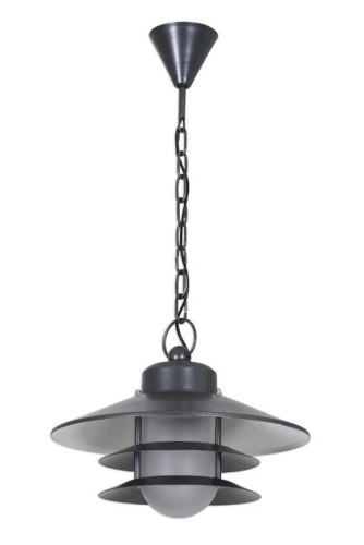 SCANIA Lampa Sufitowa zewnętrzna, wisząca na łańcuchu. W komplecie ze szklanym  lekko mlecznum kloszem