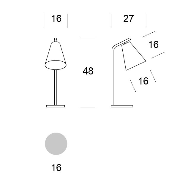 SCANDIC BIS wymiary: szerokość 16 cm, wysokość 48 cm