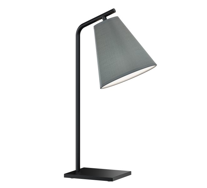 SCANDIC BIS lampa gabinetowa wykonana z metalu z tekstylnym abażurem w kolorze szarym