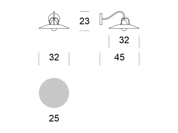 CASINO wymiary: szerokość 25 cm, wysokość 23 cm