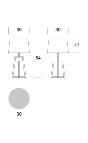 Cross wymiary: średnica 30 cm, wysokość 54 cm.