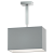 LUPUS Lampa Sufitowa. Metalowy korpus w kolorze inox w komplecie z tekstylnym abażurem w kształcie prostokąta