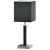 VES lampa nocna. Korpus metalowy w komplecie z tekstylnym abażurem w kształcie  kwadratu