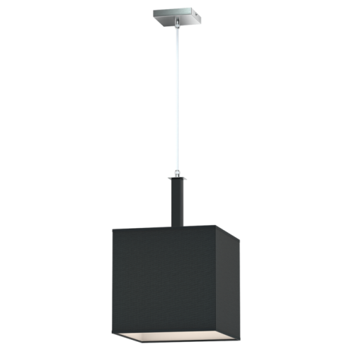 VES lampa sufitowa wykonana z metalu oraz tekstylnym abażurem