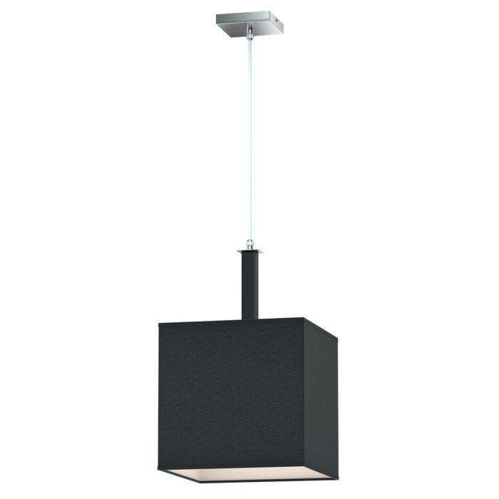VES lampa sufitowa wykonana z metalu oraz tekstylnym abażurem