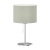 Preciosa lampa nocna. Korpus wykonany z metalowej okrągłej podstawy i rurki zakończoje gniazde E27 oraz tekstylnym abażurem w kolorze ecru
