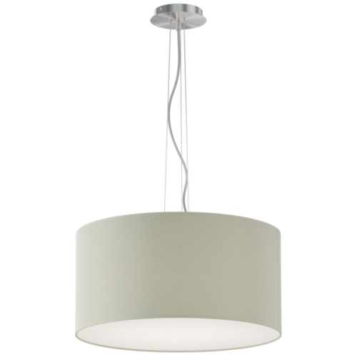preciosa lampa sufitowa. Korpus metalowy, abażur tkaninowy w kształcie okręgu, wiszący na linkach