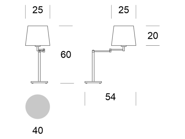 RUMBA wymiary: szerokość 40 cm, wysokość 60 cm, głębokość max 54 cm