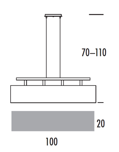STUDIO wymiary: szerokość 100 cm, wysokość 70-110 cm, głębokość 20 cm